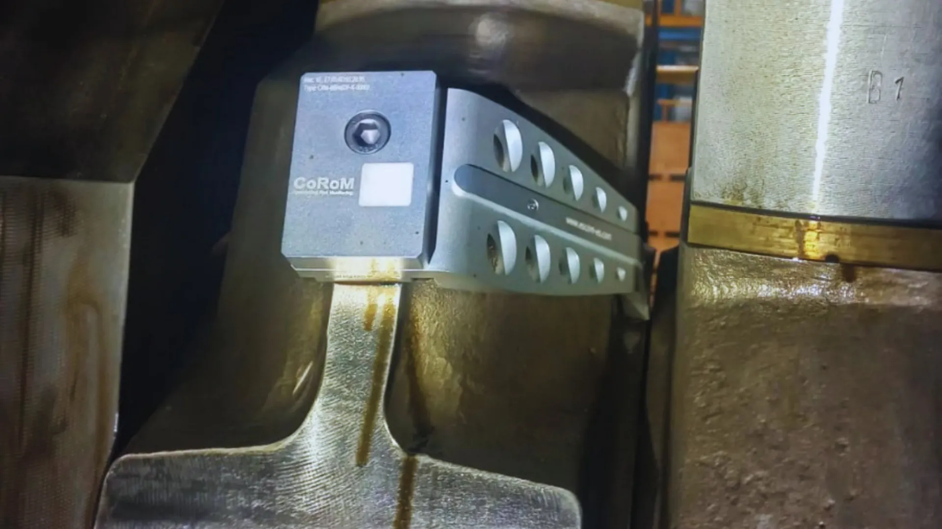 Field installation of CoRoM wireless batteryless con-rod bearing temperature sensor on marine diesel engine con-rod
