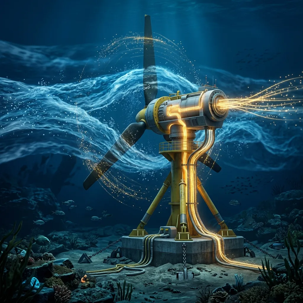 Underwater Tidal Current Kinetic Energy Harvesting Turbine